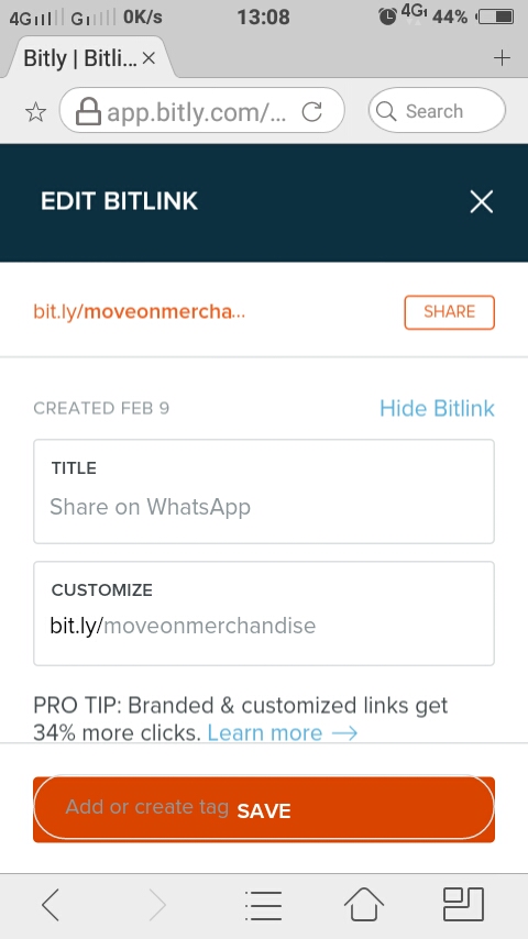 Cara Membuat Custom Short Url Whatsapp Di Bitly Untuk Link Bio Instagram 07
